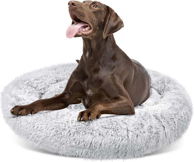 Pet Bed for Extra Large Dog, Dog Furry Bed, Self-Warming Pet Cushion Bed, Raised Pet Bed for Dogs&Cats, Washable Pet Bed with 2 Cover for Cleaning, XL, 45×45 Inches