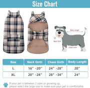 Dog Winter Clothes Reversible Jacket Warm Coat Windproof Waterproof Plaid Vest Christmas Suit for Small Medium Large Dogs Pets Cold Weather Wearing, Cream L