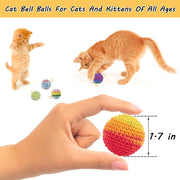 Cat Toys Balls, Woolen Yarn Cat Ball Toy with Bell Inside, Cat Toys for Indoor Cats, Interactive Cat Chew Toys for Kitty Kitten, 6 Pack