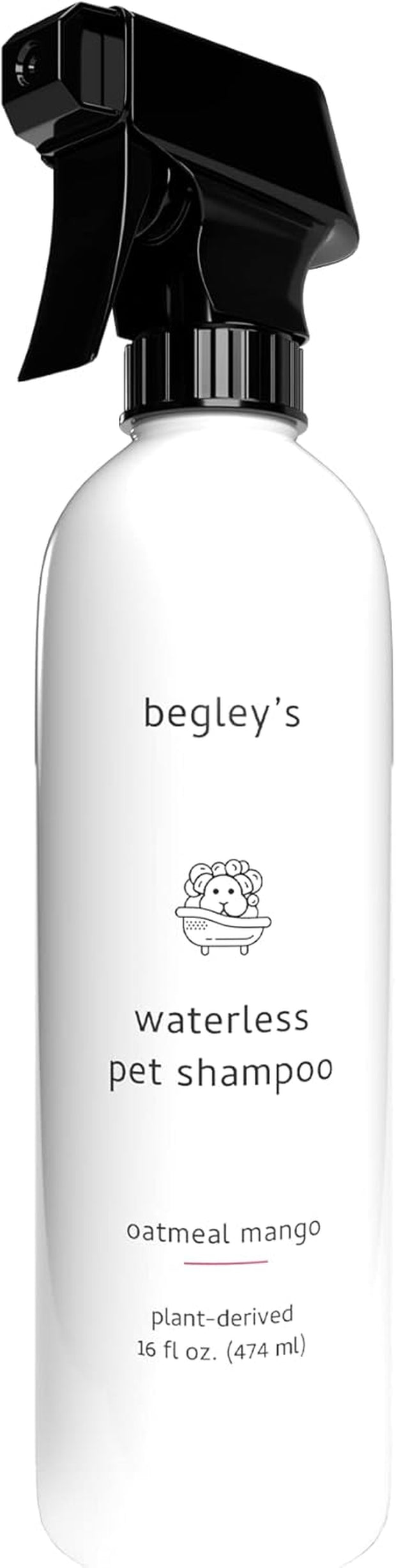 Begley’S Natural No Rinse Waterless Pet Shampoo, Bathless Cleaning, Deodorizing, and Odor Removal for a Shiny, Fresh Smelling Coat - Effective for Dogs, Puppies, and Cats - Fresh Oatmeal Mango Scent