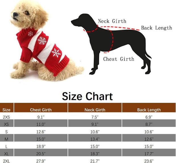 Dog Snow Sweaters Snowman Sweaters Xmas Dog Holiday Sweaters New Year Christmas Sweater Pet Clothes for Small Dog and Cat (Snow, L)