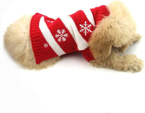 Dog Snow Sweaters Snowman Sweaters Xmas Dog Holiday Sweaters New Year Christmas Sweater Pet Clothes for Small Dog and Cat (Snow, L)