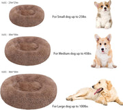 Calming Dog Bed Cat Bed Donut Cuddler, anti Anxiety Dog Bed for Small Medium Large Dogs Cats, Machine Washable round Warm Bed, Faux Fur Pet Bed, Waterproof Non-Slip Bottom (23"/30"/36")