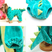 Halloween Costume for Pet Dog Cat Dinosaur Hoodies Animals Fleece Jacket Coat Warm Outfits Clothes for Small Medium Dogs Cats Halloween Cosplay Apparel Accessories