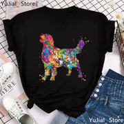 2024 Hot Sale Tshirt Women Watercolor Golden Retriever/Chihuahua Animal Print T-Shirt Femme Pet Dog T Shirt Female Tops