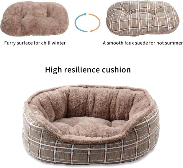 Dog Bed for Medium Dogs, Warming Washable Rectangle Pet Bed for Cat, 24 Inches Rectangle Cuddle Puppy Bed with Anti-Slip Bottom&Removable Cover…