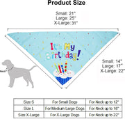 Dog Birthday Bandana Scarf and Dog Girl Boy Birthday Party Hat with Cute Dog Bow Tie for Medium Large Dog Pet (Large, Blue)