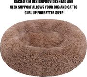 Calming Dog Bed Cat Bed Donut Cuddler, anti Anxiety Dog Bed for Small Medium Large Dogs Cats, Machine Washable round Warm Bed, Faux Fur Pet Bed, Waterproof Non-Slip Bottom (23"/30"/36")