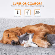 Small Dog Bed Fluffy Cat Bed Ultra Soft Plush Dog Crate Mat Pet Beds for Cage Sofa Car Self-Warming Dog Bed anti Slip Kitten Pet Cushion Machine Washable（Grey,20" X 14"）