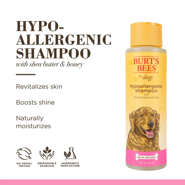 Natural Hypoallergenic Shampoo with Shea Butter and Honey for All Dogs and Puppies with Dry or Sensitive Skin