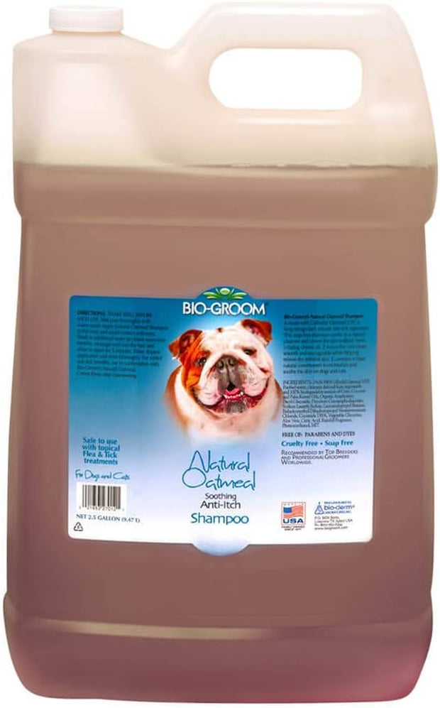 Oatmeal Dog Shampoo – for Allergies and Itching, Cruelty-Free, Dog Bathing Supplies, Puppy Shampoo for Sensitive Skin, Made in USA, Anti-Itch Dog Products – 2.5 Gallons