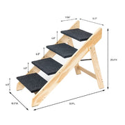 Wooden Foldable 4-storey Pet Stairs And Ramps