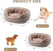 Dog Bed for Medium Dogs, Warming Washable Rectangle Pet Bed for Cat, 24 Inches Rectangle Cuddle Puppy Bed with Anti-Slip Bottom&Removable Cover…