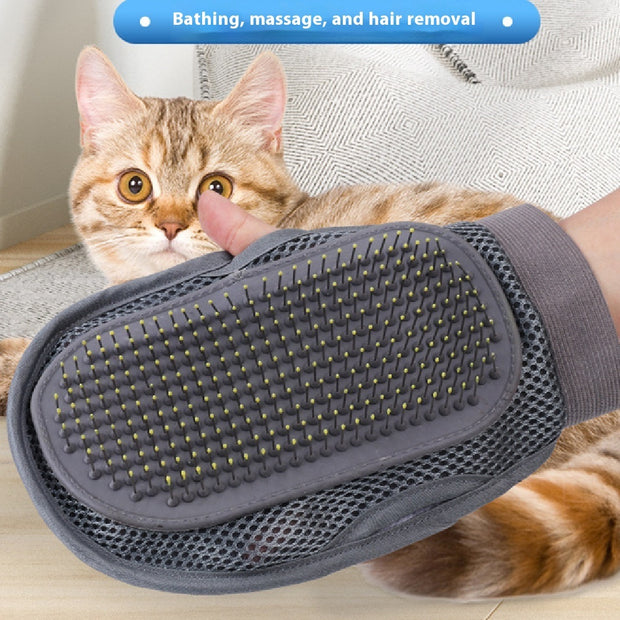 Pet Comb Hair Bath Massage Gloves