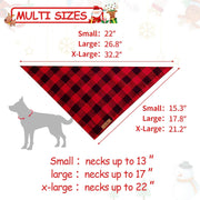 2 Pack Dog Christmas Bandanas, Classic Buffalo Red Plaid Pet Bandana Scarf Triangle Bibs Kerchief Pet Costume Outfit Accessories for Small Medium Large and Extra Large Dogs Cats Pets (Small)